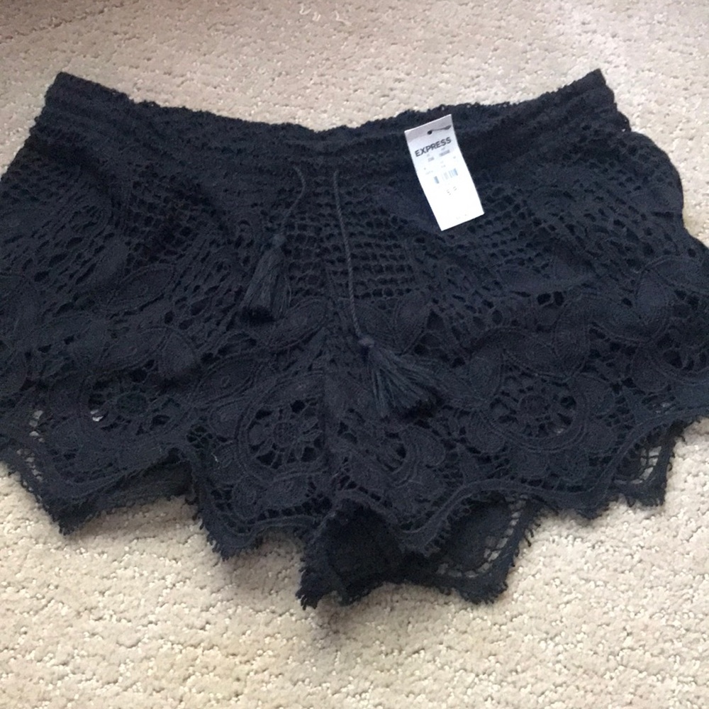 Express black lace like shorts!